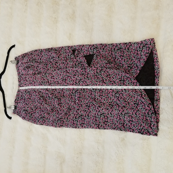 NWOT Rachel Zoe Midi Length Ruffle Black/Pink Floral Skirt size S - Picture 9 of 14